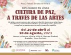 Impartirán diplomado “Cultura de Paz,

a Través de las Artes”, en línea